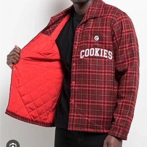 Red Plaid Quilted Lined Cookies Jacket